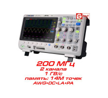SDS1202X+ осциллограф 2х200МГц+генератор AWG