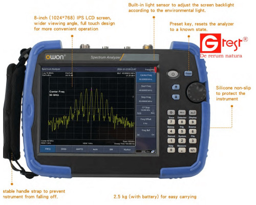 HSA1000 TG, аналізатор спектру портативний, OWON