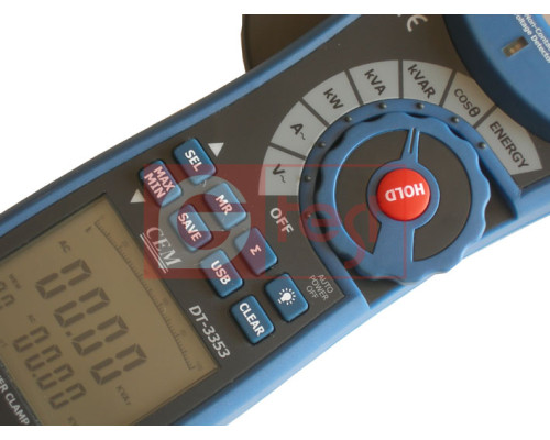 DT3353, 1000A AC, струмовимірювальні кліщі, з функціями ватметра та мультиметра