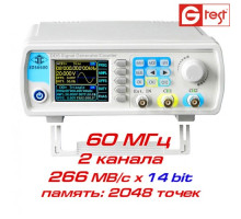 JDS6600-60M генератор произвольных форм сигналов 60 МГц, 2 канала
