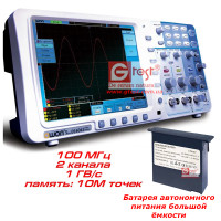 SDS7102 портативный осциллограф, 2х100МГц, 10М точек
