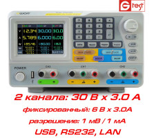 ODP3033 блок питания OWON, 198Вт, 3 канала: 30В/3А и 6В/3А