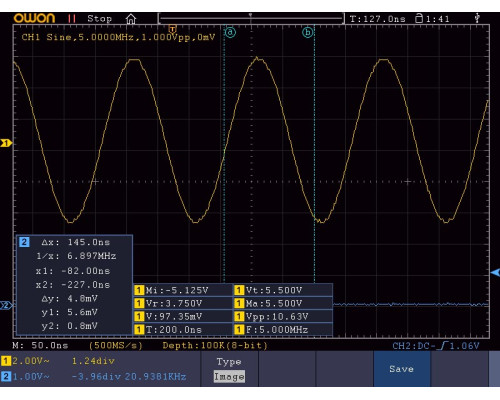 xDS3202A осциллограф 14 бит 2х200МГц 40М точек