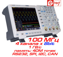 xDS3104E осциллограф 8 бит 4 х 100МГц 40М точек