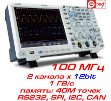 xDS3102A осциллограф 12bit, 2х100МГц, 40М точек