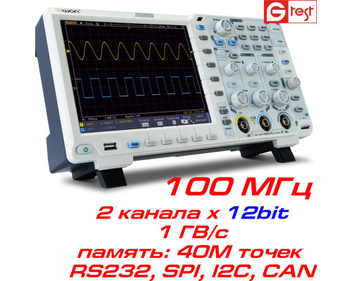 xDS3102A осциллограф 12bit, 2х100МГц, 40М точек