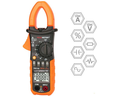 PM2108, 600A AC/DC, струмовимірювальні кліщі, з функцією мультиметра