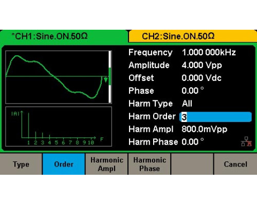 SDG1062x Генератор произвольных форм сигналов 60 МГц, 2 канала