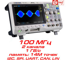 SDS1102X-E осциллограф 100 МГц 1ГВ/с 2 канала