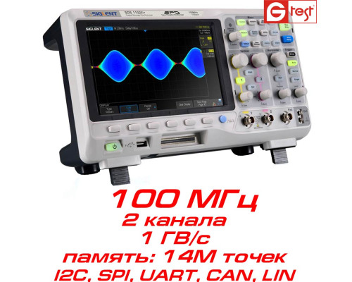 SDS1102X-E осцилограф 100 МГц 1ГВ/с 2 канали