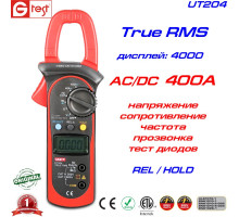 UT204, 400A AC/DC, токоизмерительные клещи UNI-T, с функцией мультиметра