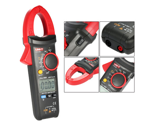UT213C, 400A AC/DC, струмовимірювальні кліщі UNI-T, з функцією вимірювання напруги, ємності, опору та температури DCV/A, ACV/A