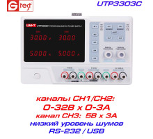 UTP3303C програмований блок живлення Uni-Trend, 3 канали - 2х(0-30В/3А), 1х(5В/3А)