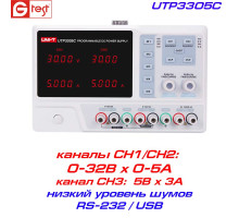 UTP3305C програмований блок живлення Uni-Trend, 3 канали - 2х(0-30В/5А), 1х(5В/3А)
