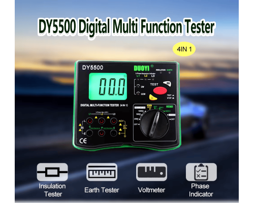 DUOYI DY5500 4 в 1 Цифровой Fluke многофункциональный тестер сопротивления, изоляции и заземления 