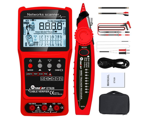 ET626 Тестер-трекер для кабеля с ЖК-дисплеем и VFL