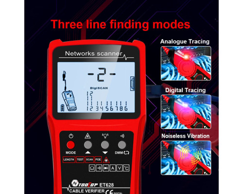 ET626 Тестер-трекер для кабелю з РК-дисплеєм та VFL