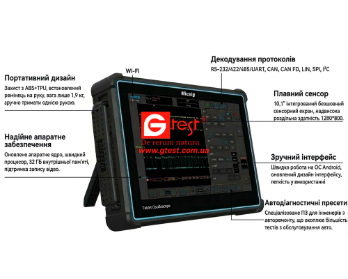 Micsig ATO1004 Багатофункціональний автомобільний планшетний осцилограф