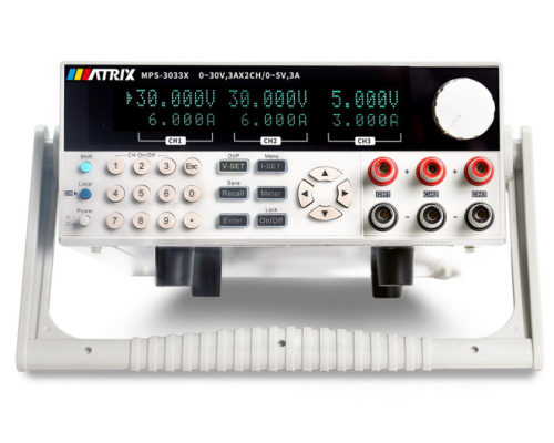 MPS-3033Х 30 В, 3 А, програмоване триканальне джерело живлення постійного струму