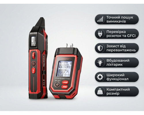NF-824 Поиск выключателя и тестер GFCI с четким ЖК-дисплеем