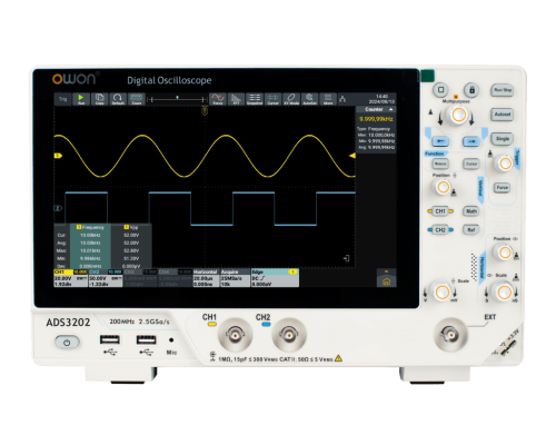 ADS3202A многофункциональный цифровой осциллограф 12 бит, 2х200 МГц
