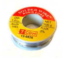 Припій безсвинцевий Sn99,3Cu0,7, діам.-1мм, 100гр., котушка