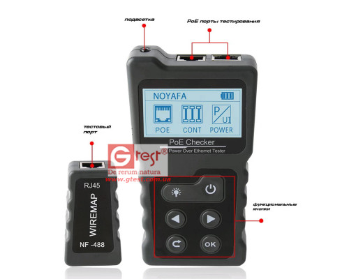 NOYAFA NF-488 Тестер проверки питания через Ethernet (PoE)