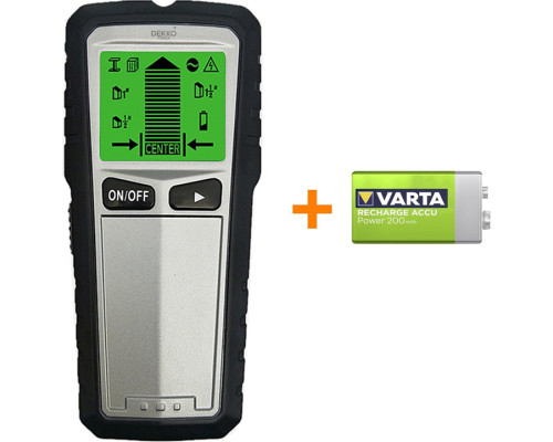 Цифровой локатор труб Dekko Tools, детектор 5 в 1 для стен, дерево, металл, трубы, проводка, серебро