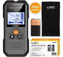 LUSQ® LQ25— Детектор труб / металлов / кабелей. Обнаруживает глубину до 120 мм. Автоматическая калибровка. Дерево, Металл, Трубы и проводка. В комплект входит батарея 9 В