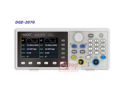 DGE2070 генератор сигналов OWON, 2 канала х 70МГц, 300МВ/с, AM, FM, PM, FSK, Sweep