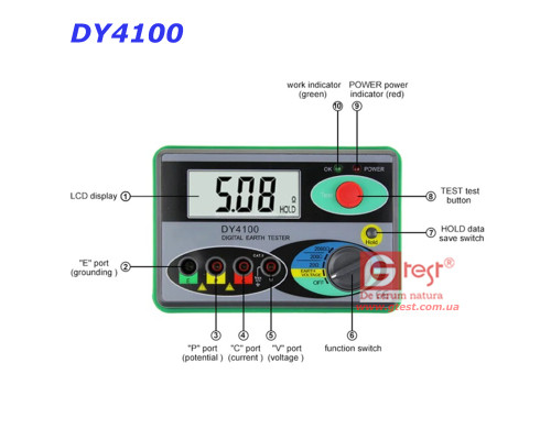 DY4100 Цифровий тестер опору заземлення