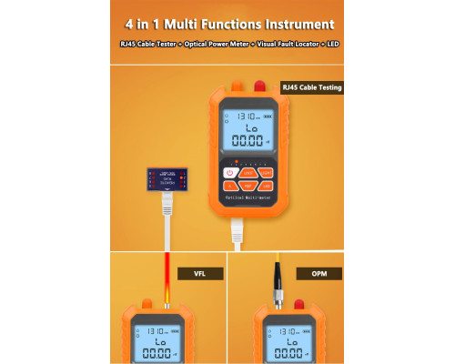 4-в-1 OPM* & VFL* & Тестер кабеля GY-M305 