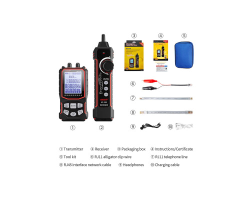 Тестер мережевого кабелю NOYAFA NF-918S з 6-хвильовим вимірювачем оптичної потужності