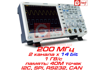 Осцилограф xDS3202A 14 біт 200 МГц