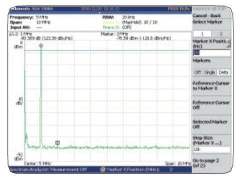 Спектральный анализ сигнала генератора Tektronix AWG5000