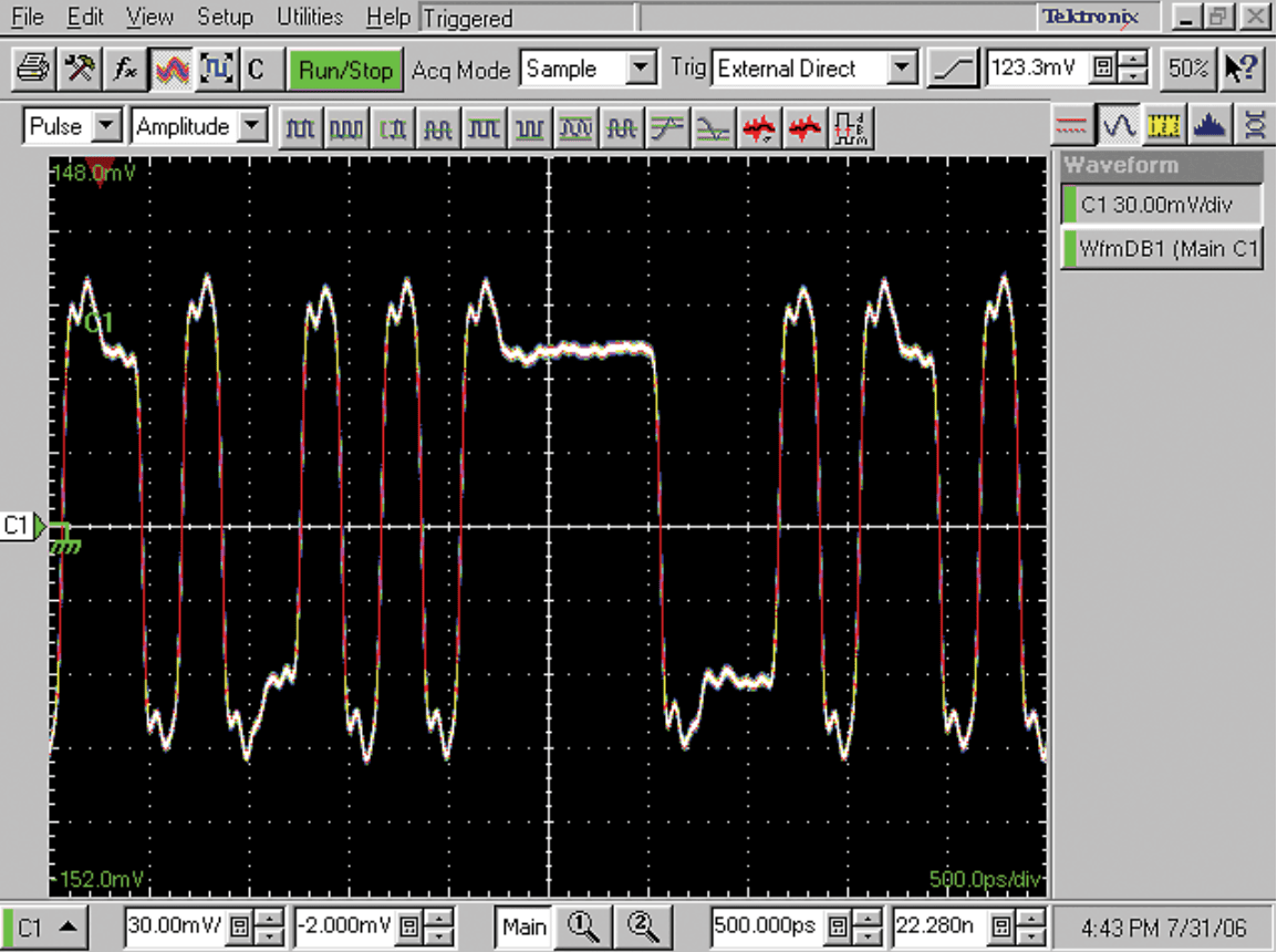 Сигнал з компенсацією попередніх спотворень Tektronix AWG7000B