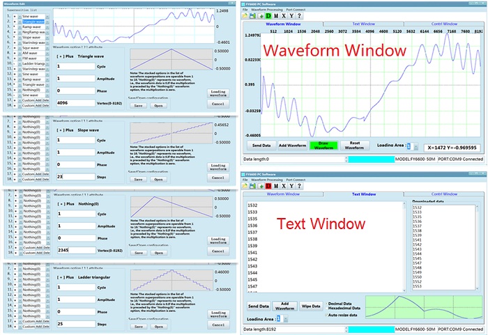 Программное обеспечение FY6600. Формы сигналов