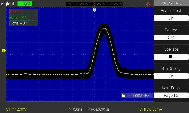SDS1152CML+  тестирование с использованием маски