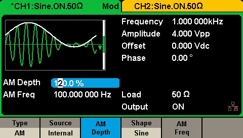 Генератор SDG1005 Siglent: Функции модуляции