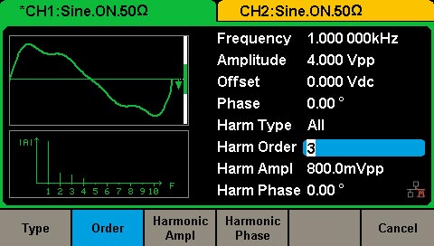 Генератор SDG1005 Siglent: Панель управления