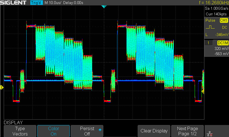 Частота обновления той или иной формы сигнала определяет цвет, чем выше частота тем горячее цвет